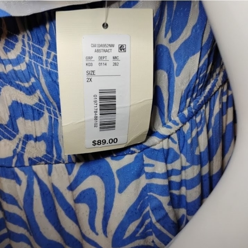 Westbound Blue & White Abstract Zebra Maxi Dress - Picture 4 of 6